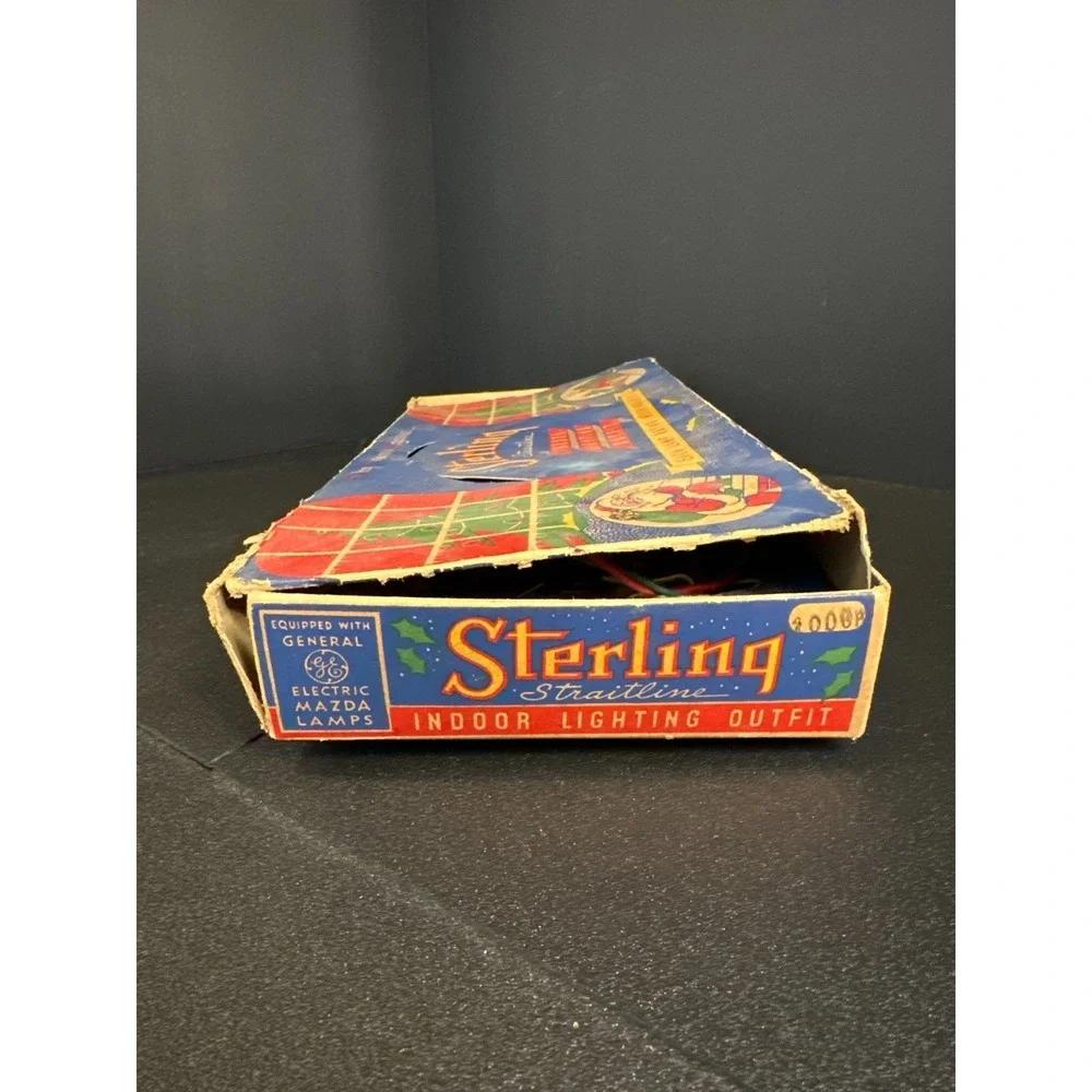 Vintage Sterling Straitline Christmas Lights GE‎ Mazda Bulbs w/ Box Works